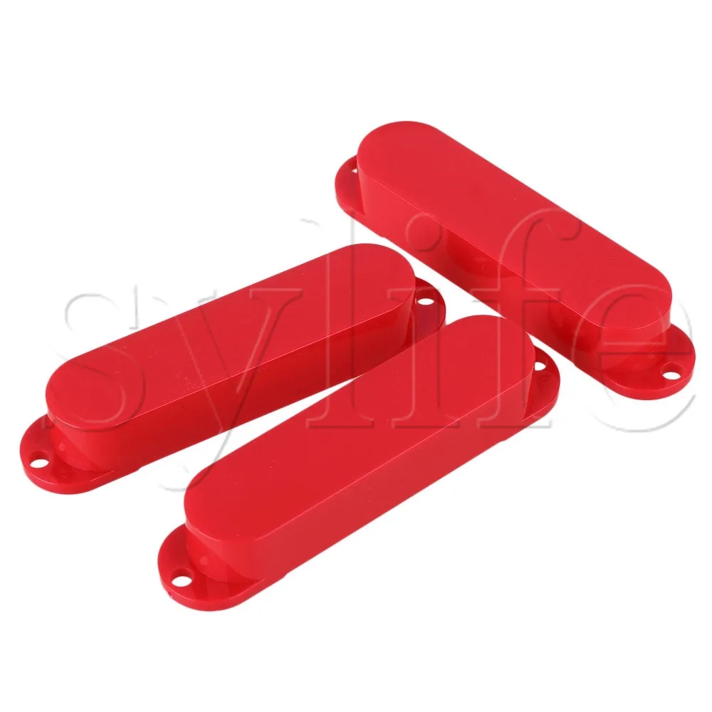 

3xSmooth Red Solid Plastic No Hole Single Coil Pickup Cover for Electric Guitar