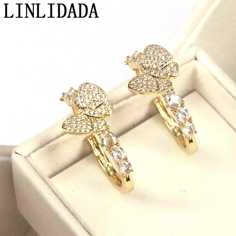

3 Pairs Fashion Butterfly Charm Earrings Shiny Bling Cubic Zirconia Jewelry Exquisite Stylish Earrings for Women