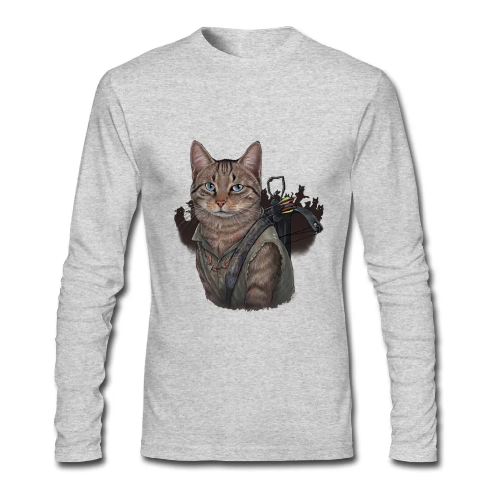 Daryl Cat THE WALKING DEAD Футболка с длинными рукавами Мужская весенняя и осенняя Повседневная хлопковая Футболка с круглым воротником и длинными рукавами, большие размеры