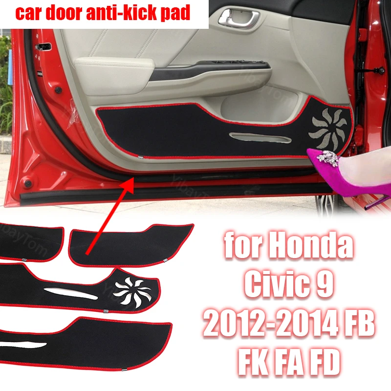 

Polyester Trim Decal Carpet for Honda Civic 9 2012-2014 FB FK FA FD Car Door Anti Kick Pad Sticker Protective Mat Accessories