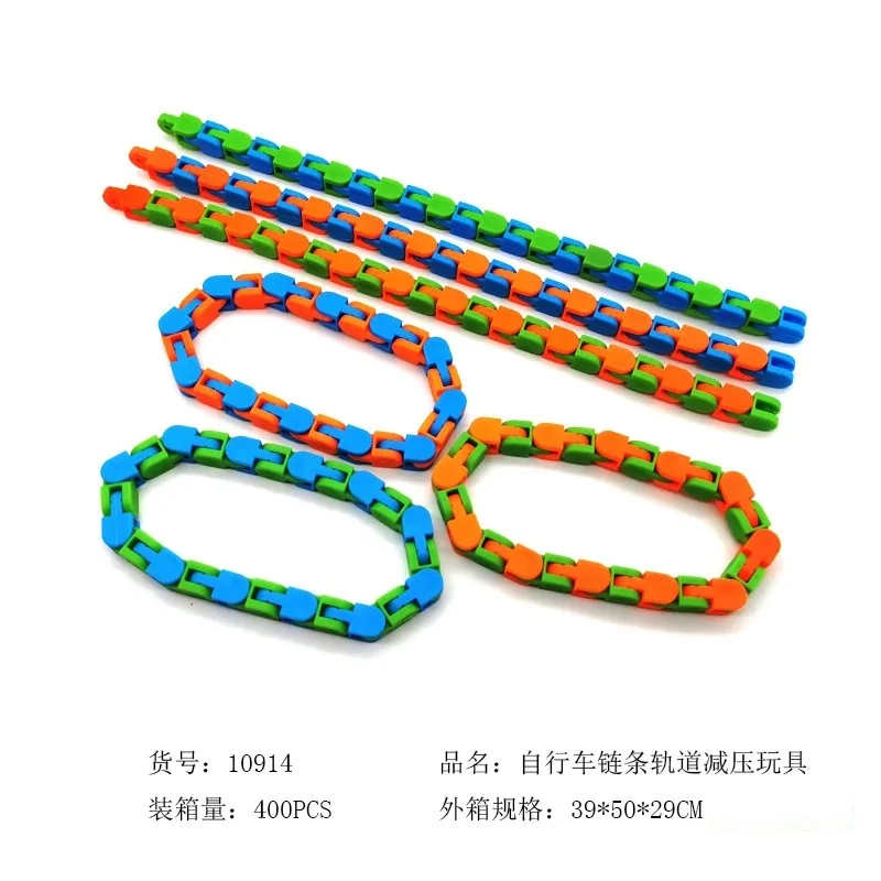 

1pc Colorful Puzzle Sensory Fidget Toys Stress Relief Rotate 24 Bit Bicycle Chains Kids Autism Snake Puzzles Toys Gifts