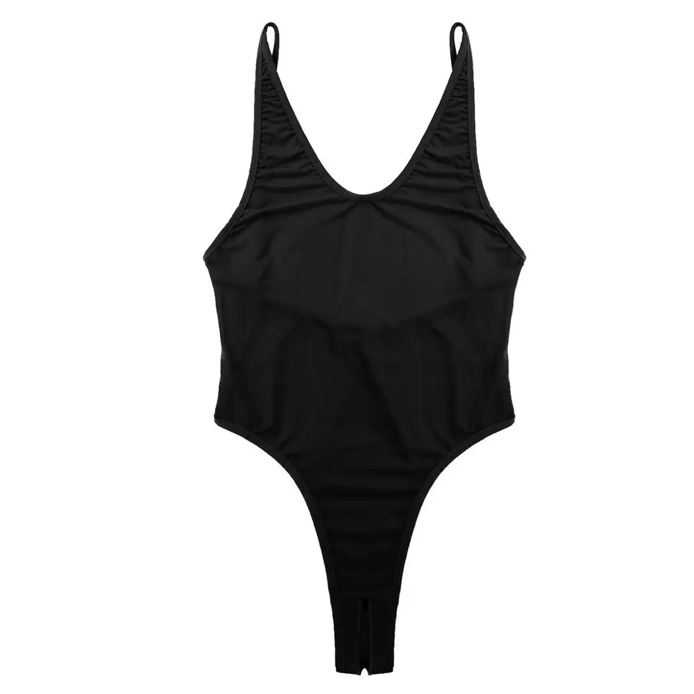 Женский купальник ультратонкие лямки глубокий U образный вырез открытая спина