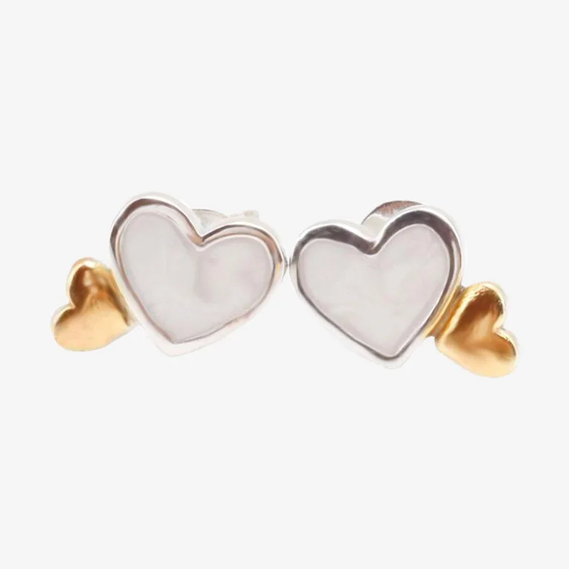

925 Sterling Silver Pan Earring Shiny Heart Earrings For Women Wedding Gift Fashion Jewelry