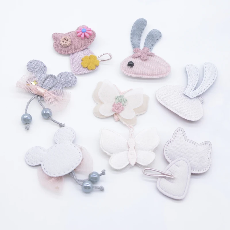 10 шт. ткань с подкладкой голова бабочки кошки мыши кролика смоляными