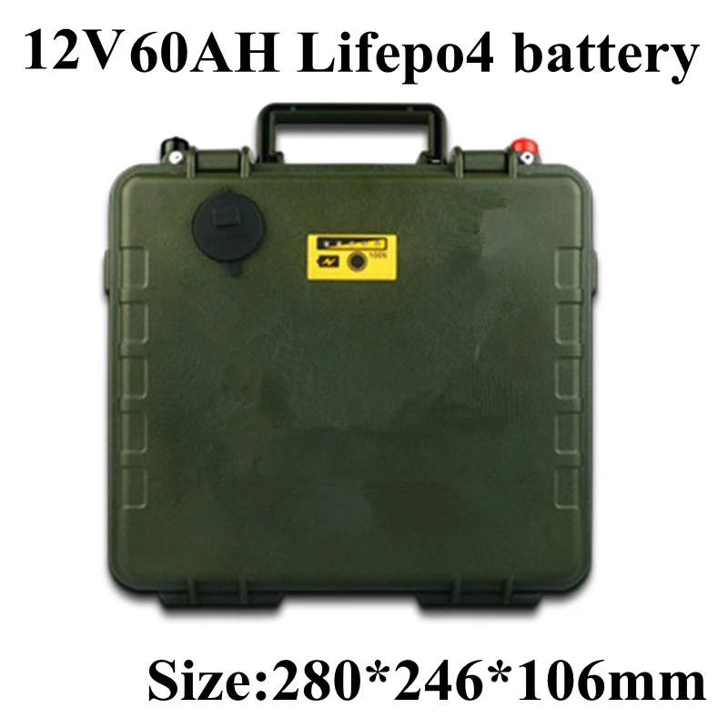 Водонепроницаемый Аккумулятор Lifepo4 12 в 60 ач аккумулятор 18650 USB порт для LCTV