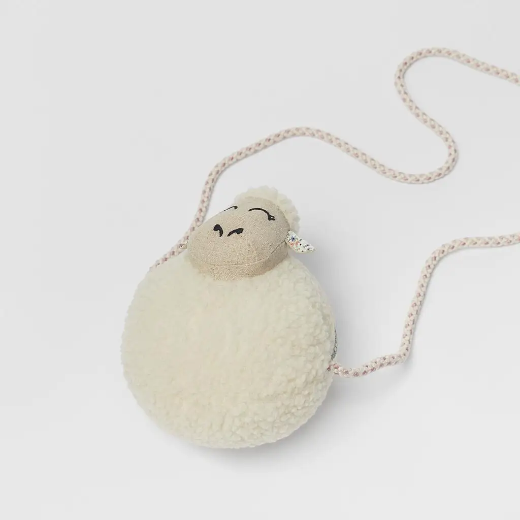 

New 21 years shoulder bag white lamb plush lamb cute children ladies mini wallet messenger bag