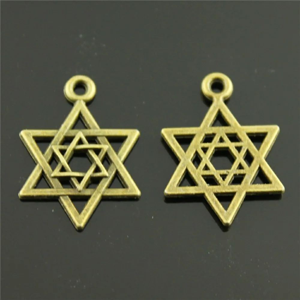 40 шт Звезда Давида подвеска амулеты Шарм для изготовления ювелирных изделий 2