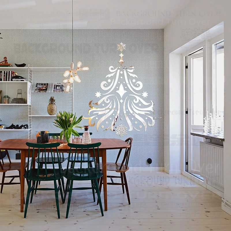 Зеркальные настенные наклейки украшение комнаты для дома Рождество 2019 новый год