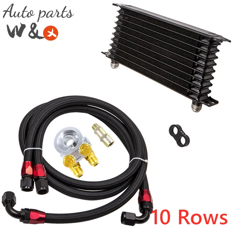 

Масляный радиатор двигателя, 10 рядов, масляный радиатор AN10 и адаптер масла GREX с тромастатом, алюминий OC-TOL10-5BK