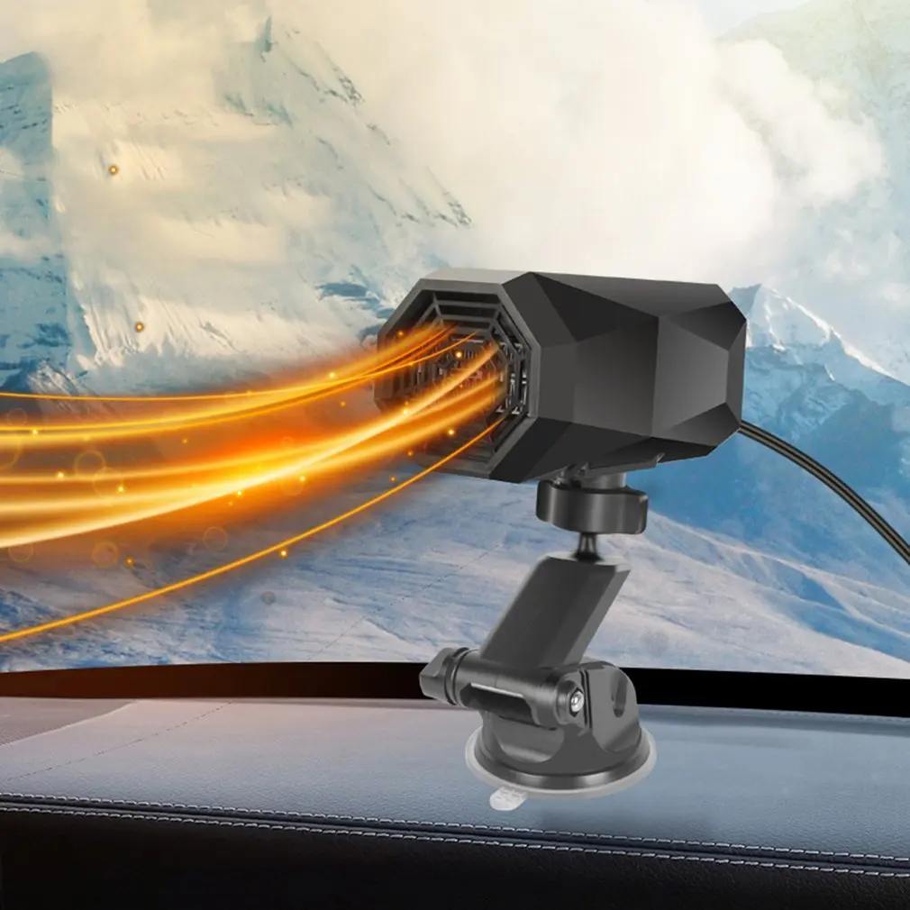 

Car Heater Dual Use Electric Cooling Heating Fan 12V Portable Size Electric Dryer Windshield Defogging Demister Defroster