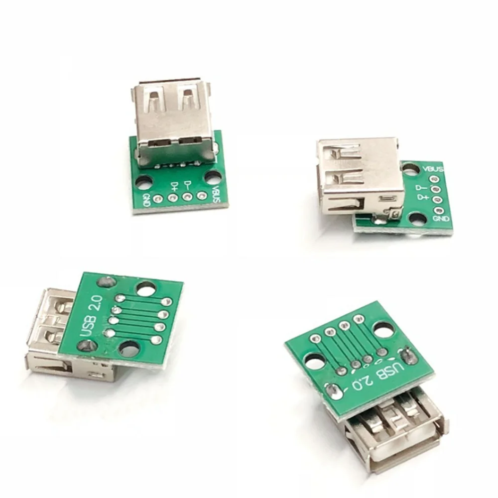

5PCS Type A Female USB To DIP 2.54mm PCB Connector PCB Board Connector Brand New And High Quality USB To DIP 2.54mm Connector