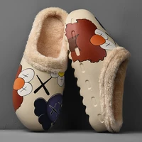 original men women slippers cotton plush warm slippers mens platform cartoon women sandal 2021 winter shoes designer slipper