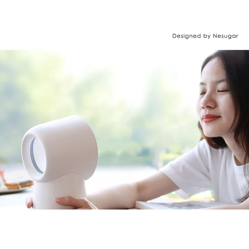 

Mini Leafless Spray Fan Desktop Humidifier Mist Cooling Fan Three-Speed with Night Light Fan for Home Office Summer Fan