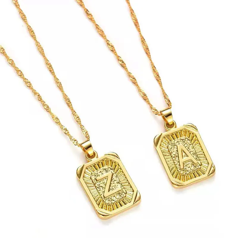 

Fashion Trend Simple 26 English Letter Necklaces Men and Women Alloy Letter Pendant Clavicle Necklace