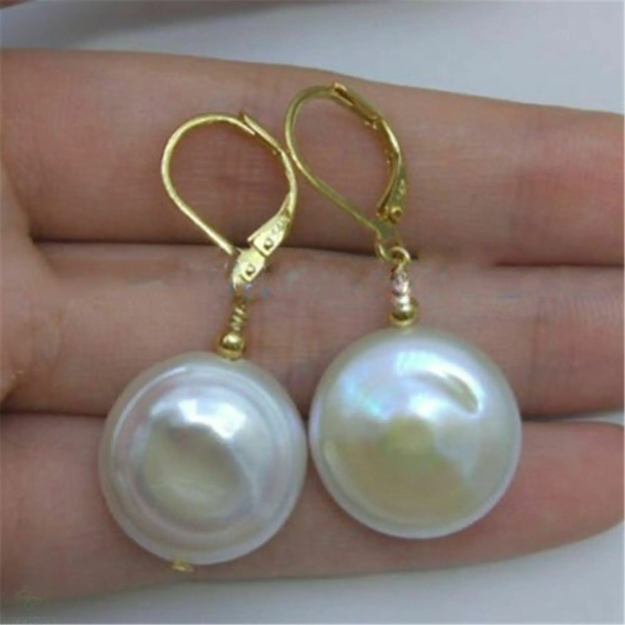 Серьги-подвески женские из белого барочного жемчуга 14 к 15-16 мм | Украшения и