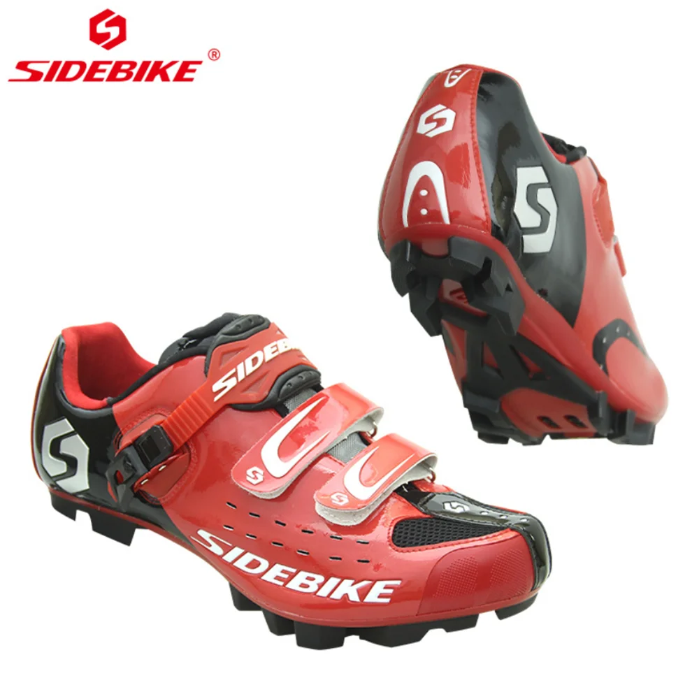 red Sidebike/Обувь для велоспорта MTB, профессиональная обувь для верховой езды с замком, износостойкая, противоскользящая, дышащая, для спорта на открытом воздухе, Мужская велосипедная обувь - Цвет: red