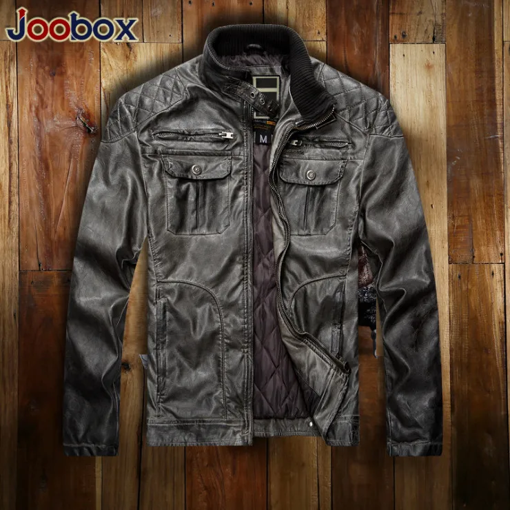 

2021 Brand Motorcycle Leather Jacket New Autumn Thicken Multi-Pocket Men Leather Jackets and Coats Fashion Black Biker Jacket