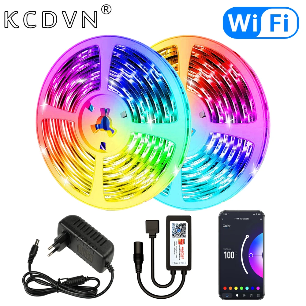 

LED Lights Strip RGB 5050 WIFI Intelligent Flexible Ribbon DIY Luces Led DC 12V Lamp Tape Diode TV Computer Background Lighting