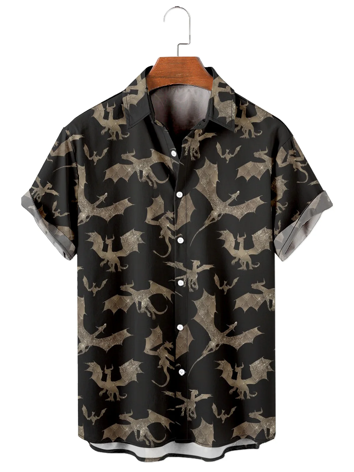 Мужская рубашка с короткими рукавами большого размера принтом викингов 6 3D