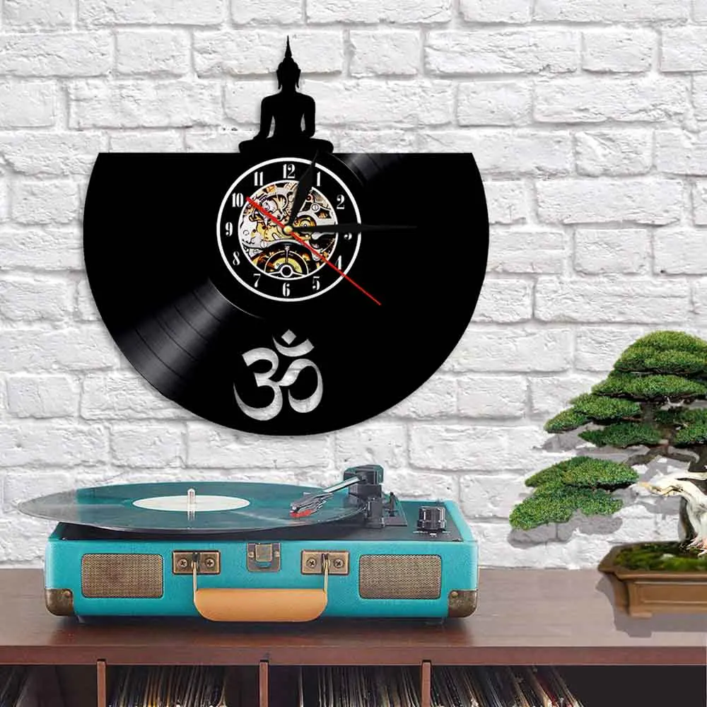 Будда Настенный декор современные настенные часы Сделай из винила запись ретро