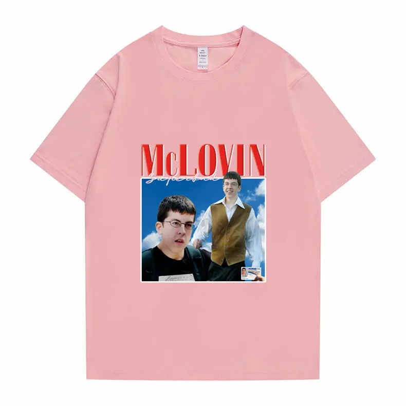 

2021 Hot New Mclovin Print Tshirt Men Women Fashion Loose T Shirts Summer Black All-match T-shirt Oversized Funny Tee Man Tops