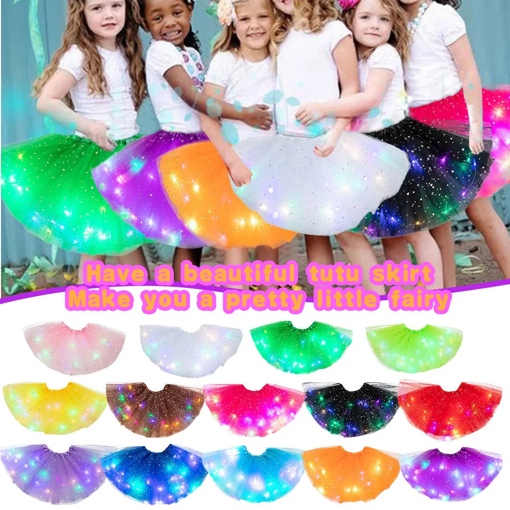 Детская юбка пачка с блестками на возраст 2 8 лет 14 цветов|Юбки| |