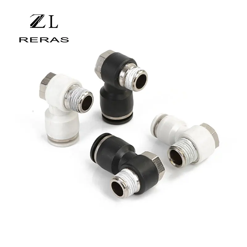 Белый PH шестиугольный пневматический мужской локоть коннектор трубка Air push-в-1 OD 4