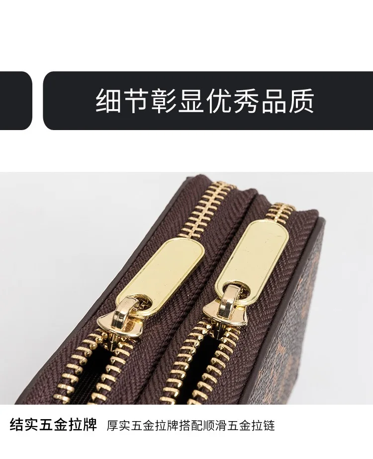 

Card Bag Small Zipper Contracted Purse Classical Brown Floral Brand Deisgner Fahions New Key Bag Women's Purse Short Wallet
