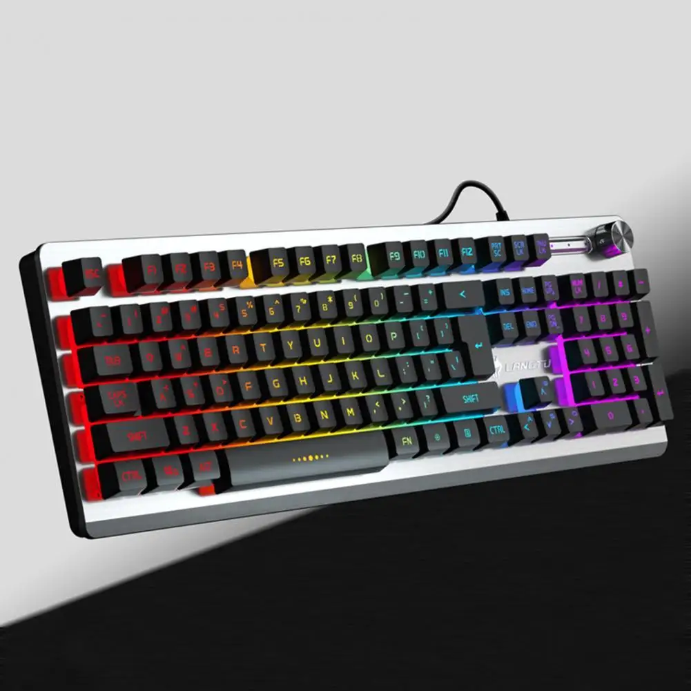 

K002 Gaming Keyboard RGB Lights Backlight ABS 104 Keys Mechanical Wired PC Keyboard Notebook Gaming Film Keyboard for Gamers