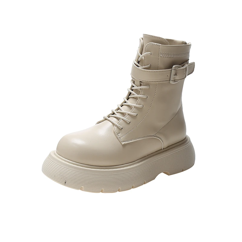 

2021 NewMartin Boots Female Cool British Style Wild Thick-soled Increased Short-tube Thick Heel Boots Platform Womens Boots