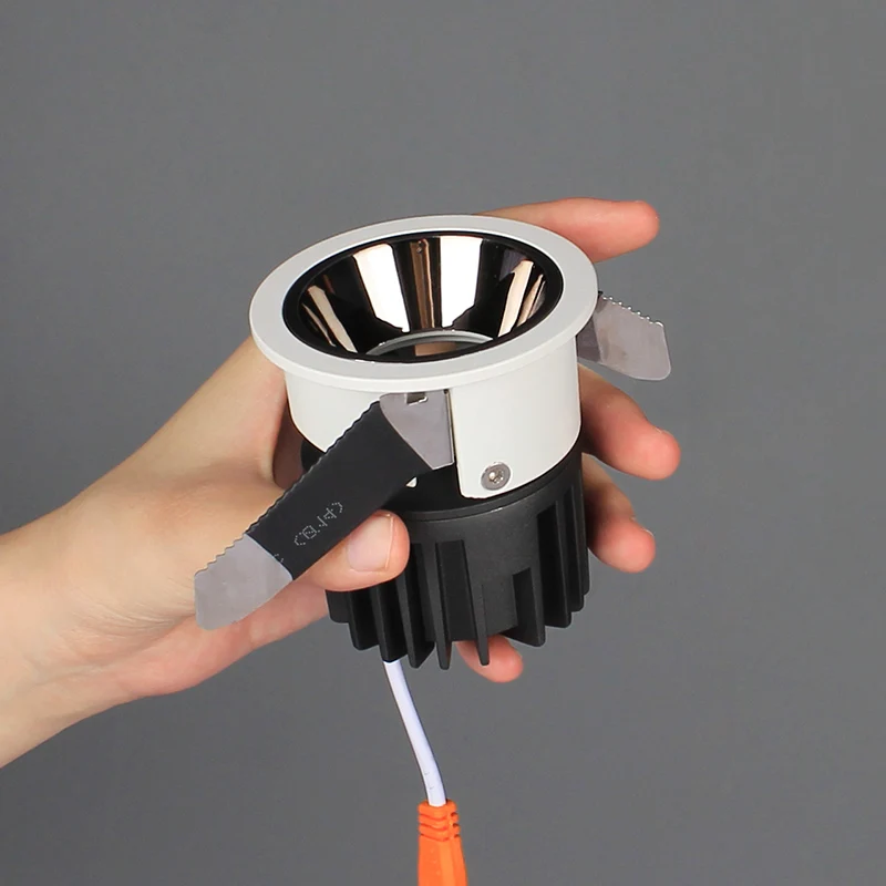 Круглый черный Встраиваемый светодиодный точечный светильник Aisilan 7 5 см