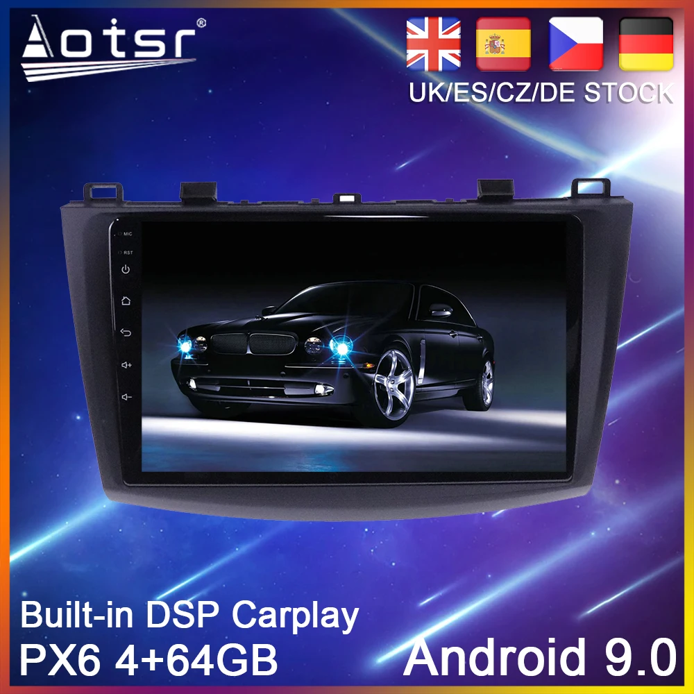 Автомобильный Радио плеер Android 10 0 PX6 64G gps навигация для Mazda 3 2 2009 2013 автомагнитола