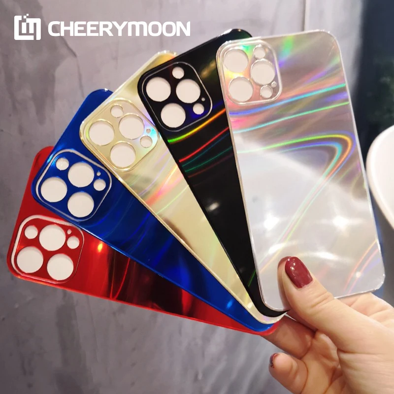 

Laser Aurora Rear Stickers Nano Plexi Glass For iPhone 12 11 Pro Max mini XR SE2 XS iPhone7 8 SE 2020 Plus Protector Back Film