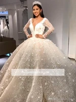 new custom size hot luxury beaded crystal long wedding dresses long sleeves wedding bridal gowns vestido de novia