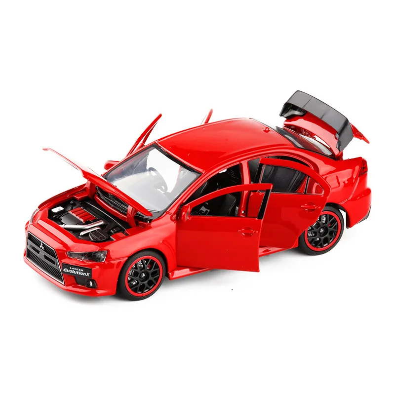 1:32 Mitsubishi JDM Lancer Evo X открытая дверь со звуком светильник Игрушечная модель