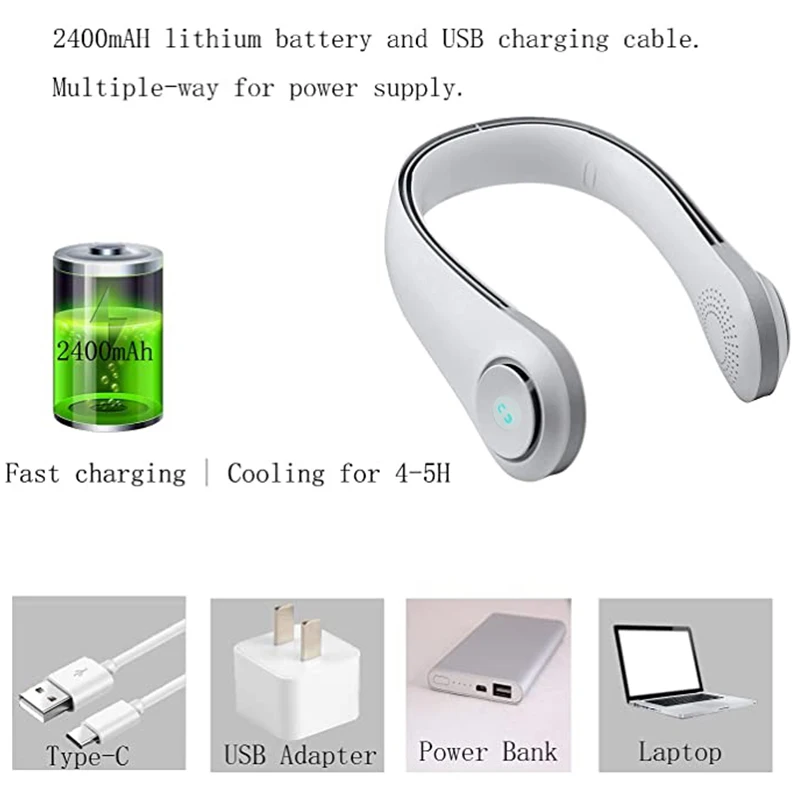Beste 2021 Draagbare Mini Usb Fan Hals Met Oplaadbare Batterij Elektrische Fans Zomer Handheld Luchtkoeler Conditioner Outdoor