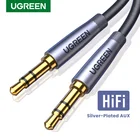 Кабель UGREEN HiFi AUX 3,5 мм, аудиокабель для колонок с разъемом 3,5 для гитары, посеребренный плетеный провод, дополнительный автомобильный кабель для наушников