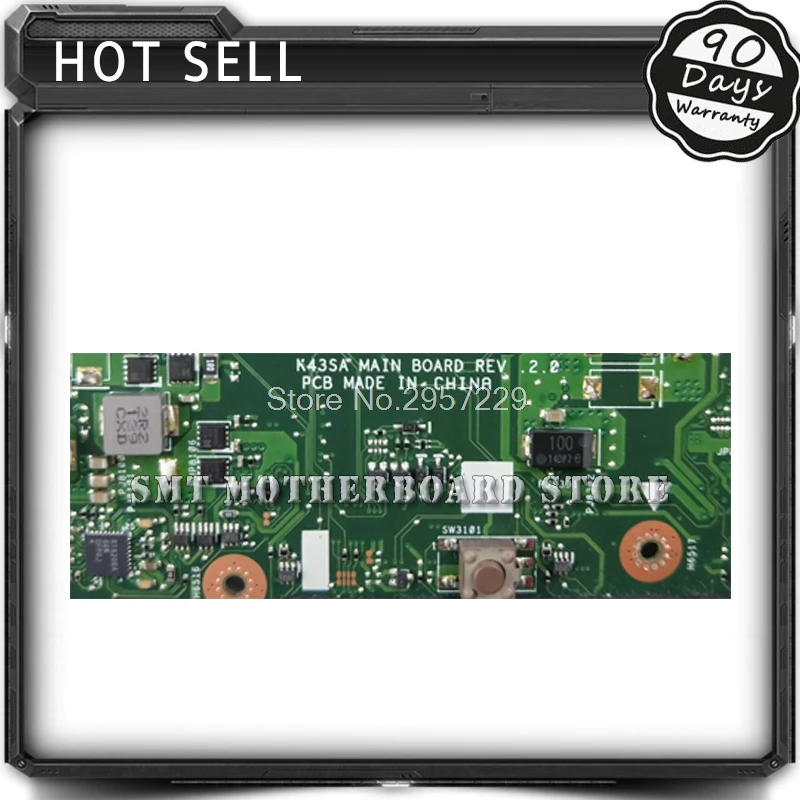 

For Asus A43S X43S K43S A43SA K43SA HM65 Laptop Motherboard System Board Main Board Card Logic Board Tested Well Motherboard