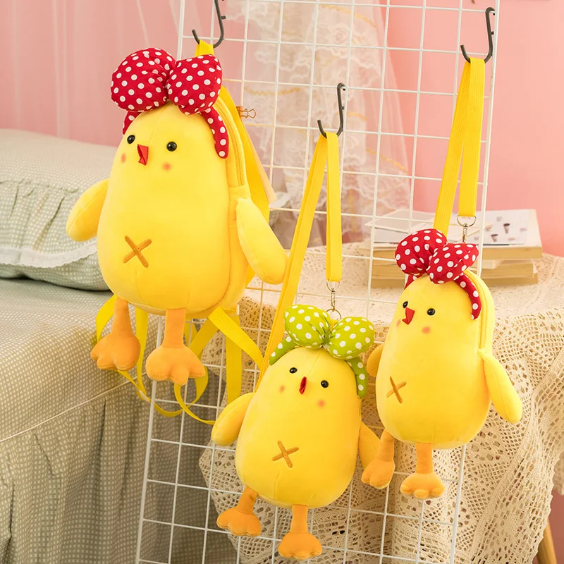 

30-100cm cute little yellow chicken plush doll children animal long pillow Almohada girl diagonal backpack bolsa de mensajero