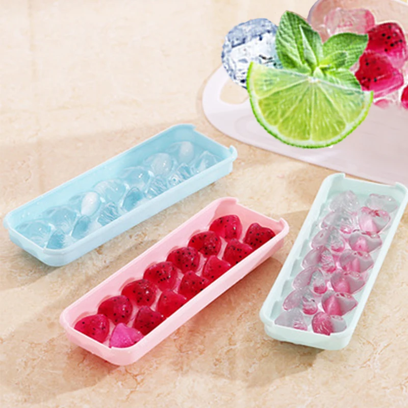 

Ice Cube Tray Double-Layer Plastic Ice Tray With Lid DIY Creative Small Ice Cube Mold Round Shape Kitchen Bar Accessories