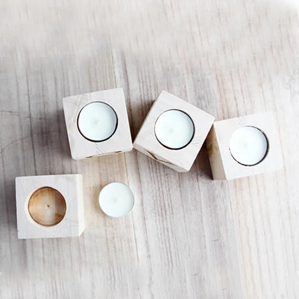 4 шт./компл. Романтическая любовь буквы деревянная чай светильник подсвечники