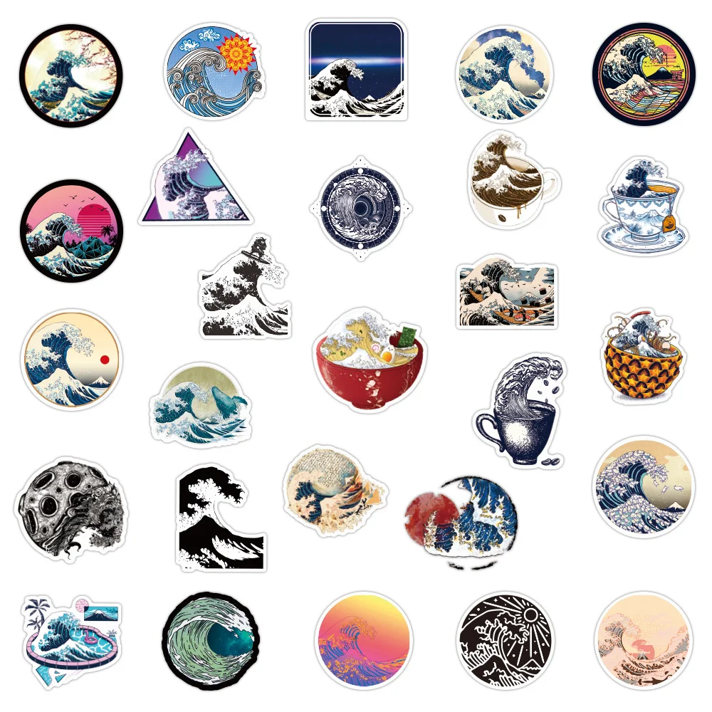 50 шт в наборе летние пляжные волны граффити наклейка для скрапбукинга велосипед