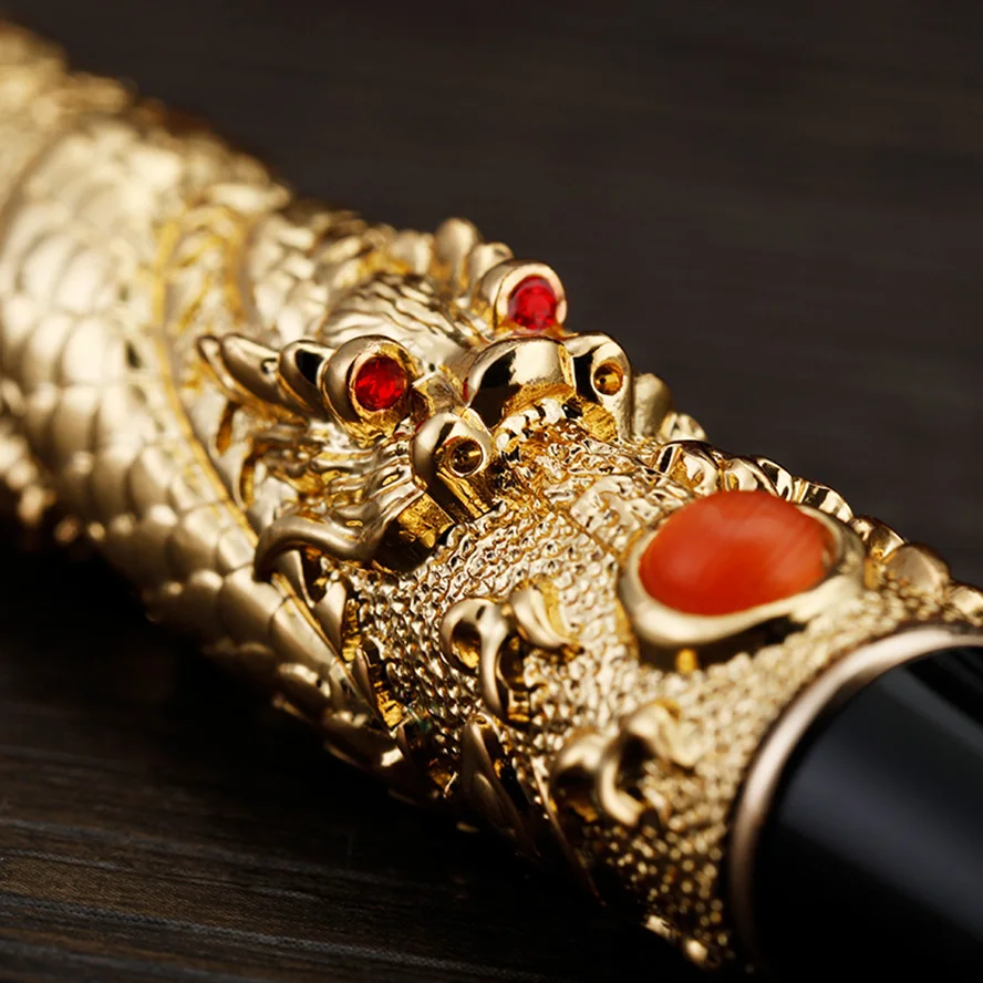Jinhao ЗОЛОТОЙ ДРАКОН перьевая ручка Роскошный 0,5 мм перо 18KGP каллиграфия чернила ручки для письма бизнес офисные принадлежности Caneta