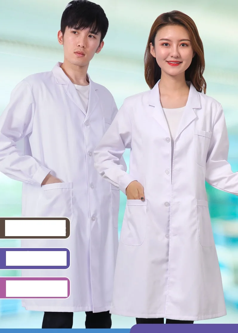 Лидер продаж 2020 униформа врача женское белое пальто костюм медсестры