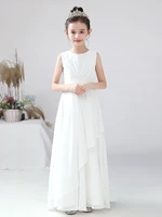 white junior bridesmaid dresses chiffon flower girl dresses for wedding first communion gowns