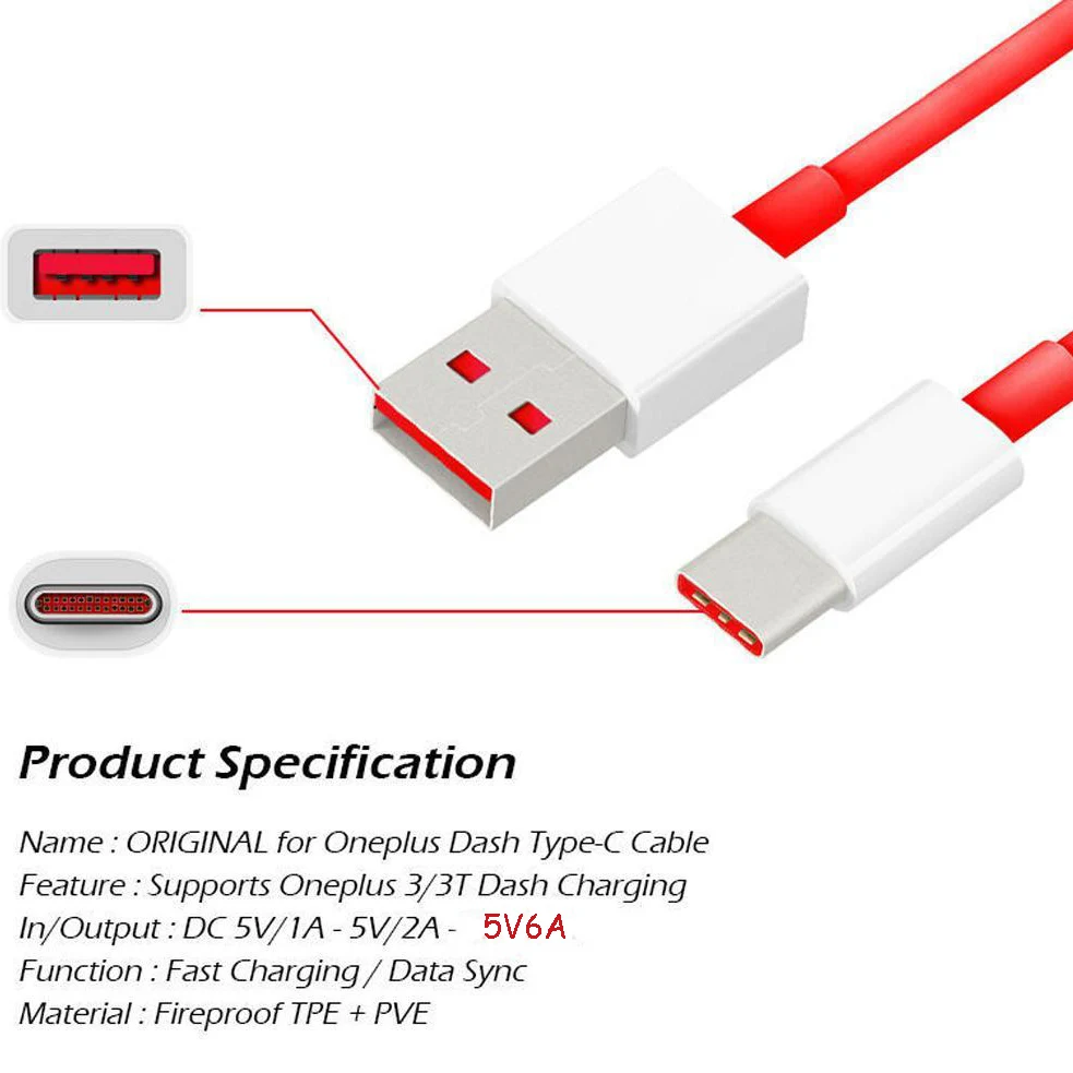 Оригинальный кабель для Oneplus Nord Warp Charge Type-C Dash Cable 6A быстрая зарядка One Plus 8 7 Pro t T 6t 6 5t