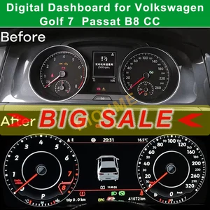 car instrument cluster speedometer gauges dashboard panel lcd monitor miles for volkswagen golf 7 r golf7 mk7 gti passat b8 cc free global shipping