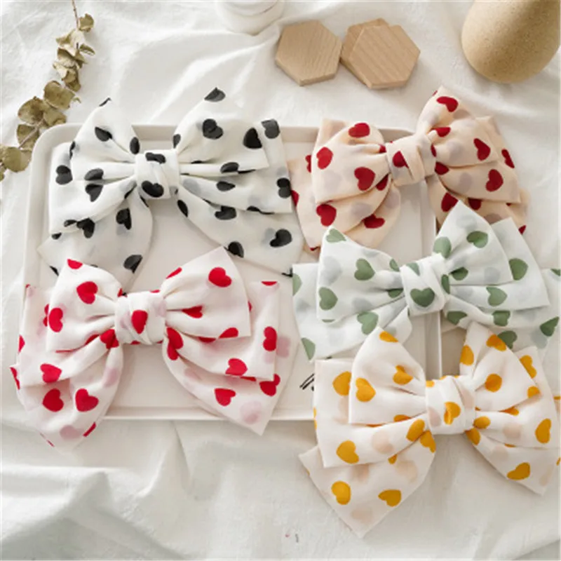 

Two/Three Layers Hair Bows Chiffon Hairpins Woman Girls Bowknot France Clips Heart Hair Grip Hair Ornaments Headwear Tiara