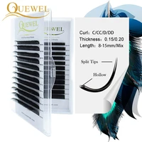 quewel flat lashes extension for professionals ellipse flat lash split tip profession soft silk quewel flat eyelash cd curl