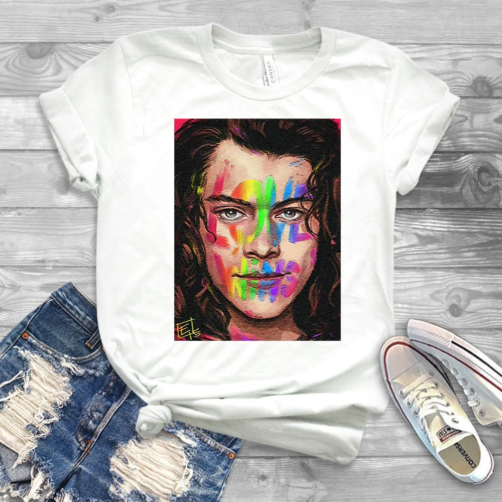 Новая футболка с изображением Гарри в стиле портрета надписью Love Wings от ЛГБТ